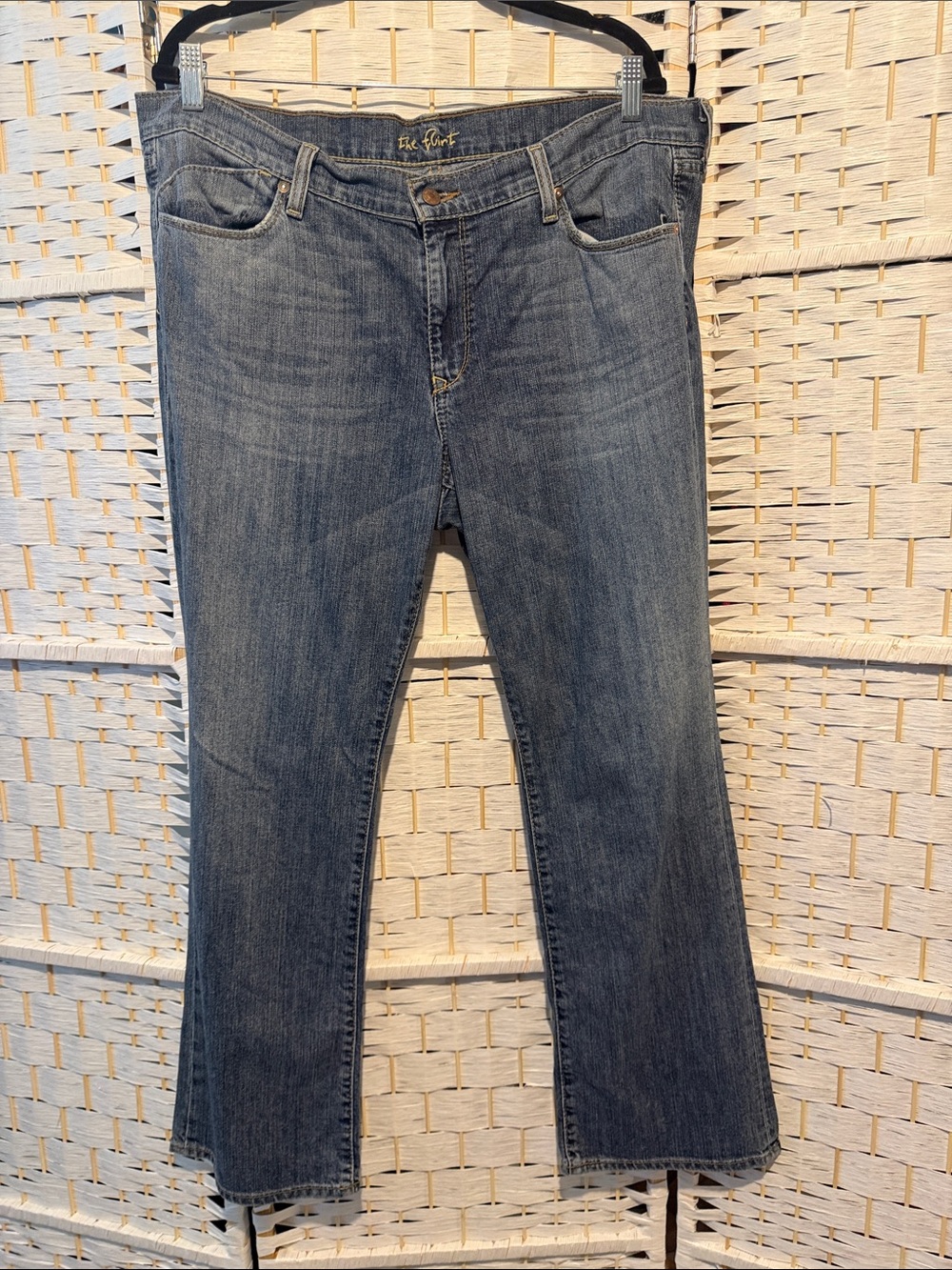 LOFT Blue Bootcut Jeans with Subtle Fading